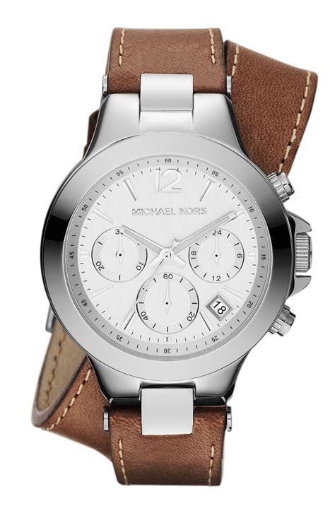 michael kors peyton double wrap leather strap watch|Michael Kors Peyton Leather Wrap Watch, 38mm .